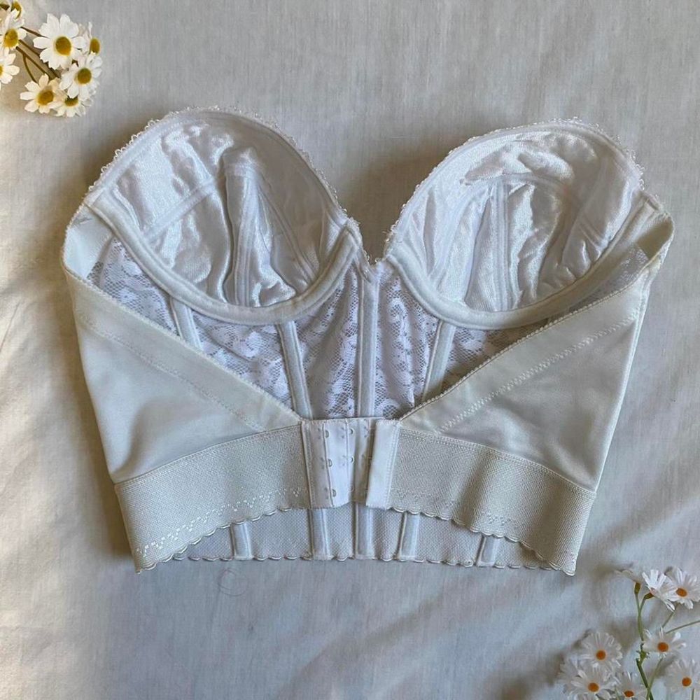 Vintage nwt white lace bustier - Picture 2 of 4